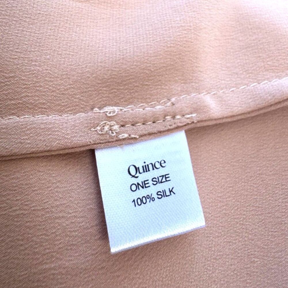 NWOT Quince Blush Pink Silk Long Sleeve Above the Knee Wrap Robe Size One Size - Picture 5 of 12